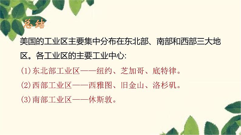 人教版地理七年级下册 第九章  西半球的国家第一节  美国第二课 时  世界最发 达的工业国家-课件第6页