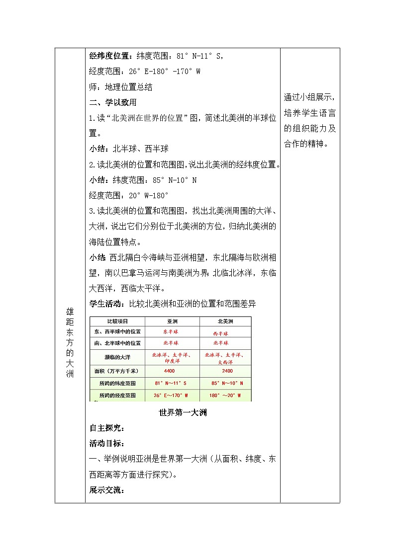 人教版初中地理七年级下册 第六单元 6.1亚洲的位置和范围 课件+教案02