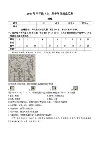 湖南省邵阳市新邵县2023-2024学年八年级上学期期中地理试题