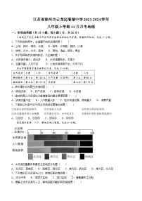 江苏省徐州市潘塘中学2023-2024学年八年级上学期11月月考地理(无答案)