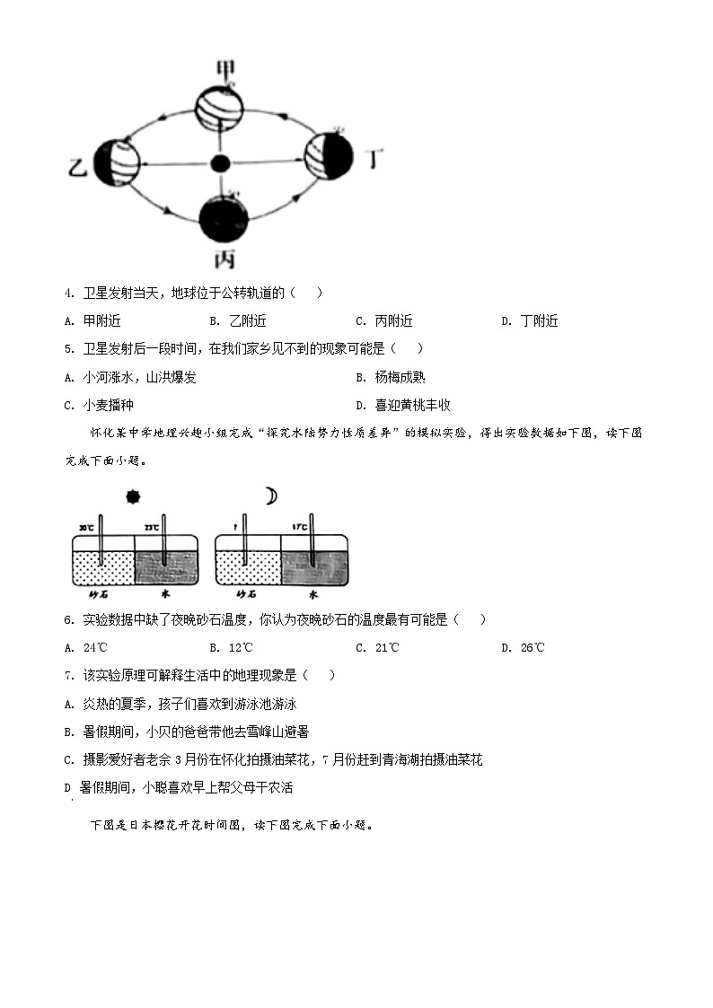 2020年中考真题精品解析 地理(湖南怀化卷)精编word版02