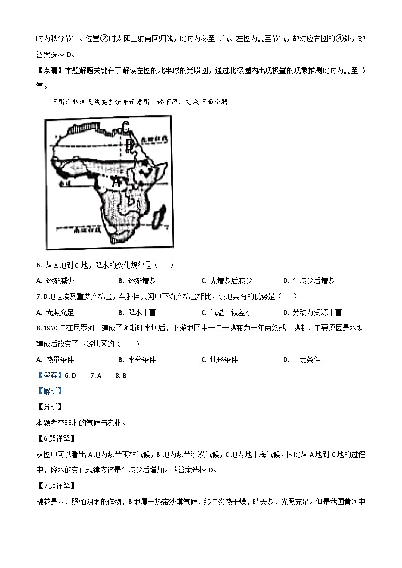 2020年中考真题精品解析 地理（山东潍坊卷）精编word版03