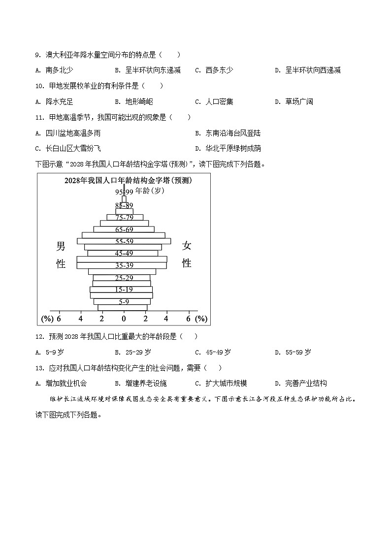2019年中考真题精品解析 地理（福建卷）精编word版03