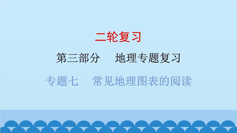 2024年中考地理二轮复习 第三部分 专题七 常见地理图表的阅读课件第1页