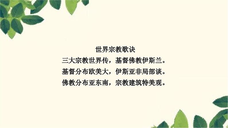 人教版地理七年级上册 第四章　居民与聚落第二节　世界的语言和宗教课件第4页