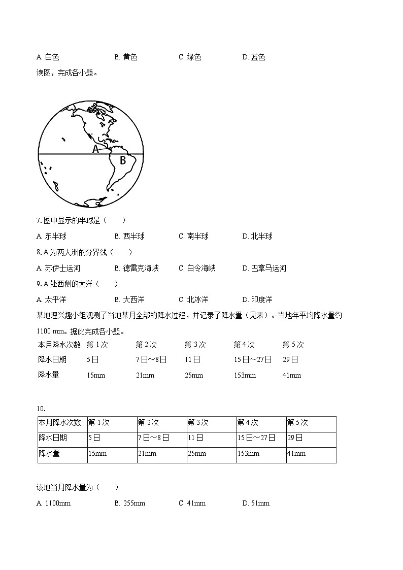 2022-2023学年吉林省吉林市永吉县七年级（上）期末地理试卷(含详细答案解析)02