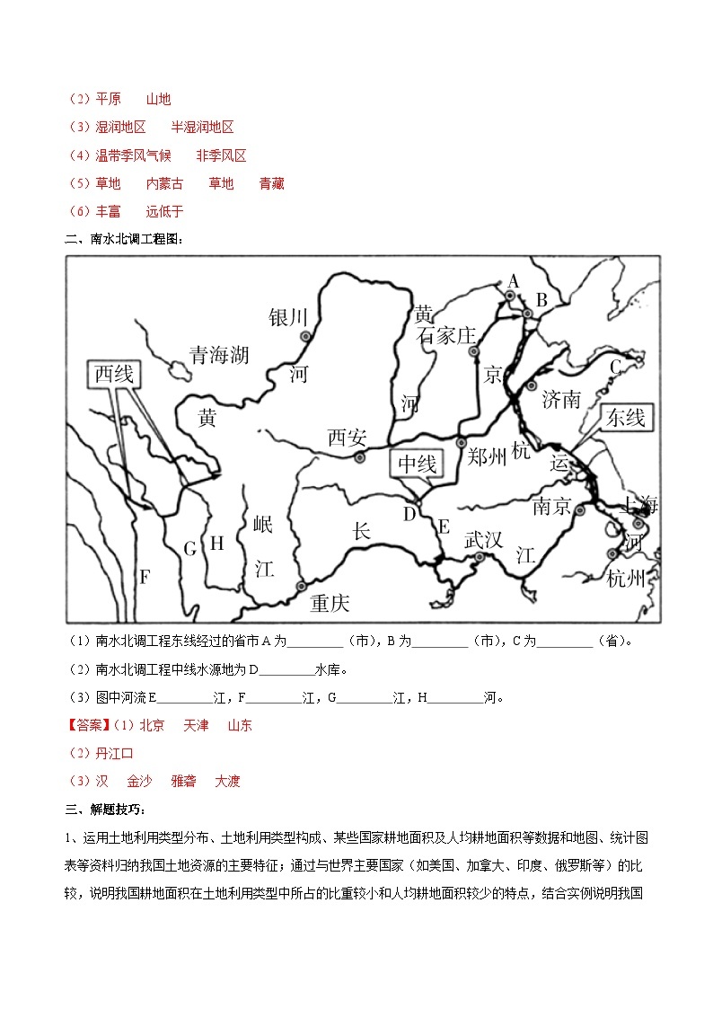 【识图·速记】初中地理必备识图速记手册与变式演练 专题20 中国的自然资源（解析版）03