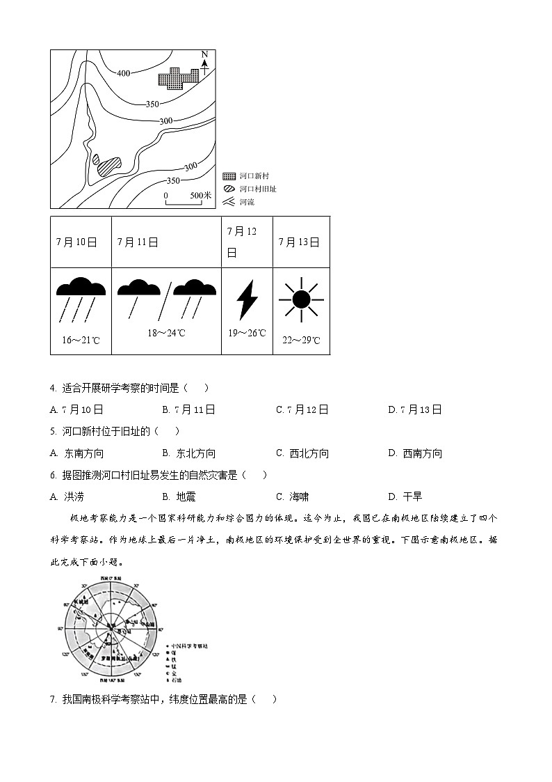 精品解析：2023年山西省阳泉市中考地理真题（原卷版）第2页