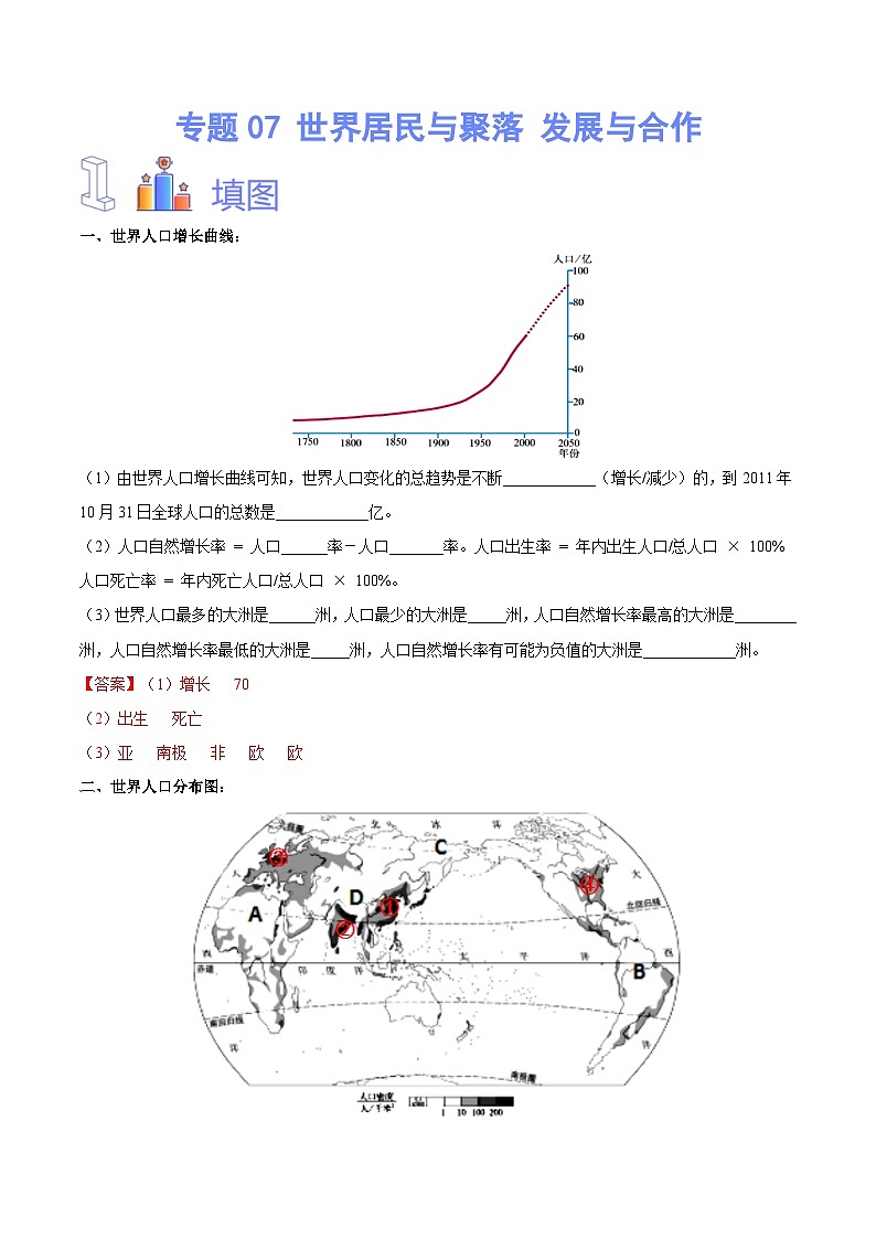 中国的交通【识图·速记】初中地理必备识图速记手册与变式演练 专题07 世界居民与聚落 发展与合作（解析版）01