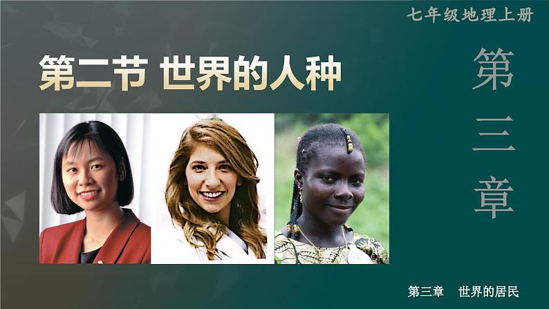 [湘教版]地理七年级上册3.2世界的人种教学课件第1页