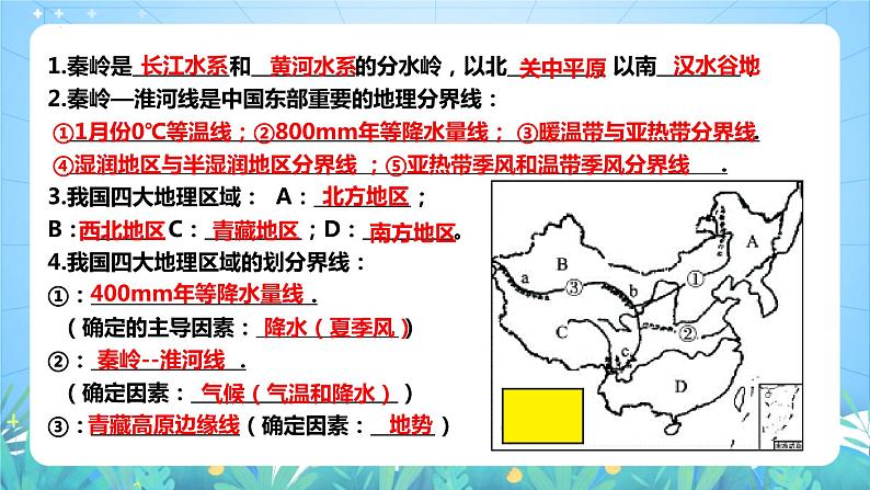 湘教版地理八年级下册 5.2 《北方地区和南方地区 》第1课时 课件04