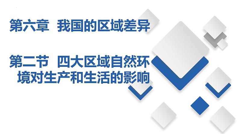 6.2  四大区域自然环境对生产和生活的影响（课件）-2023-2024七年级地理下册同步备课精品课件+达标训练（中图版）第1页