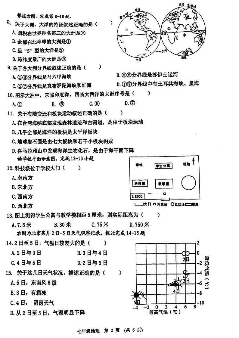 江西省新余市2023-2024学年七年级上学期期末地理试题02