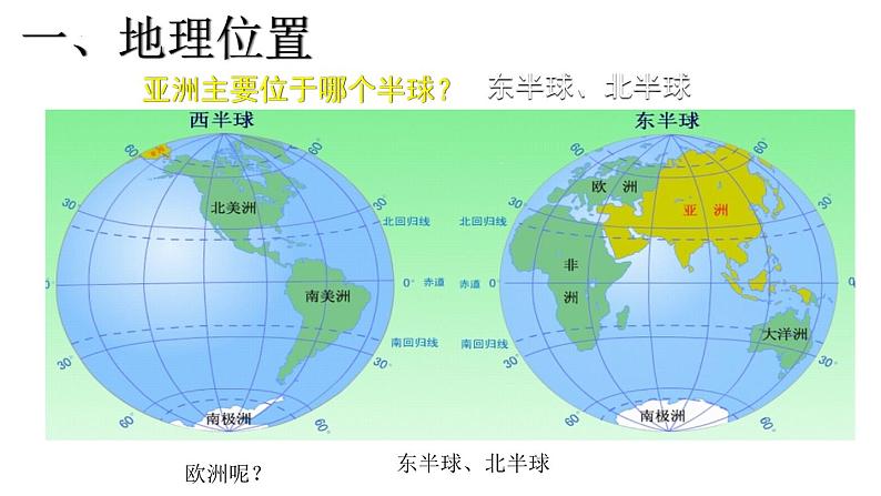 6.1.1亚洲与欧洲+（第一课时）课件2023-2024学年湘教版地理七年级下册+06