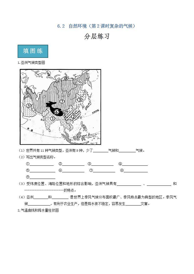 人教版地理七年级下册 6.2 自然环境（第2课时复杂的气候） 同步课件+同步练习01