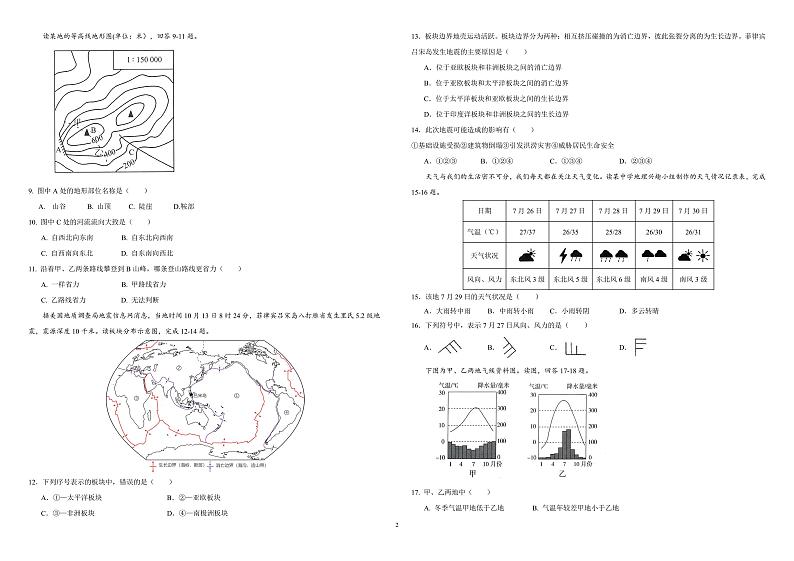 新疆维吾尔自治区克拉玛依市白碱滩区2023-2024学年七年级上学期期末地理试题02