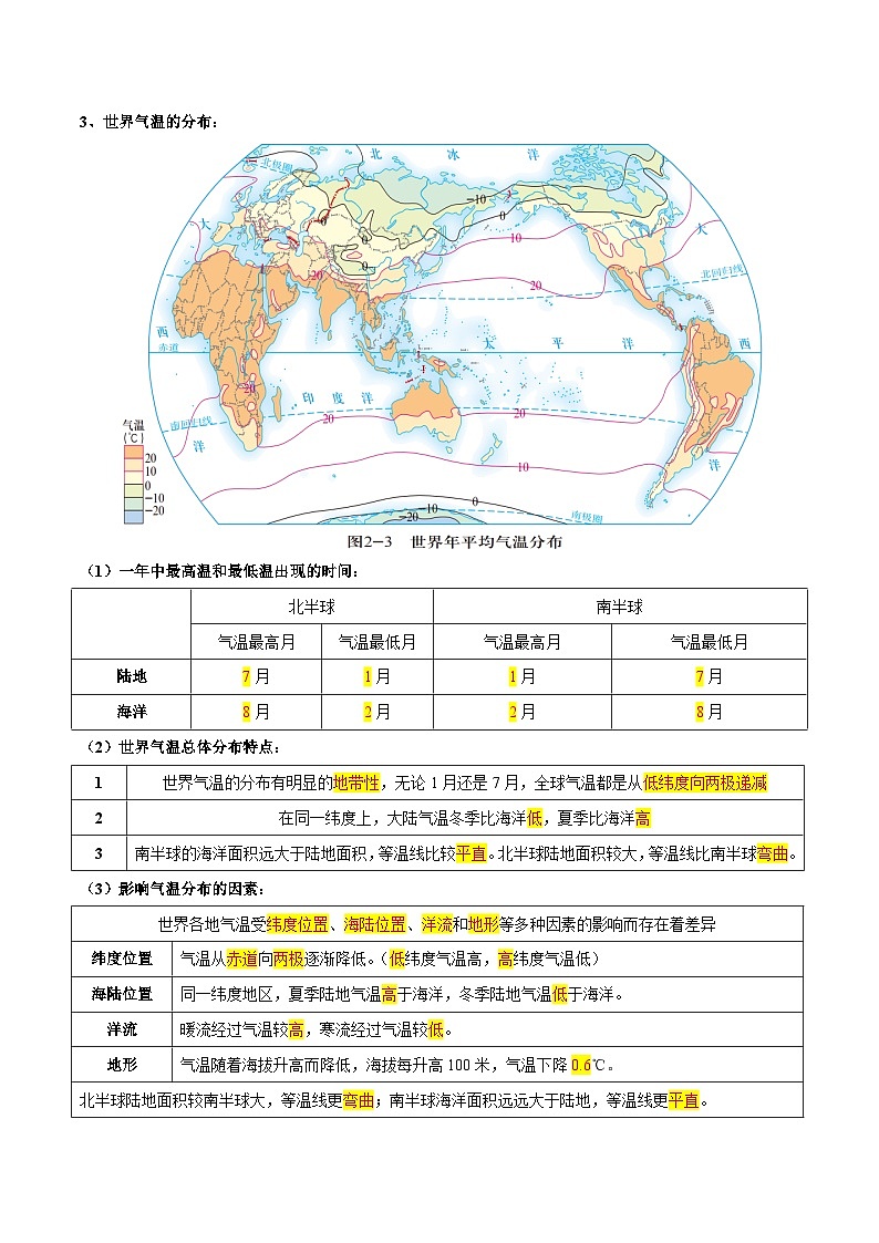 第二章  世界的气候（考点梳理卷）  【难度分层·单元卷】（中图·北京版）（解析版）第3页
