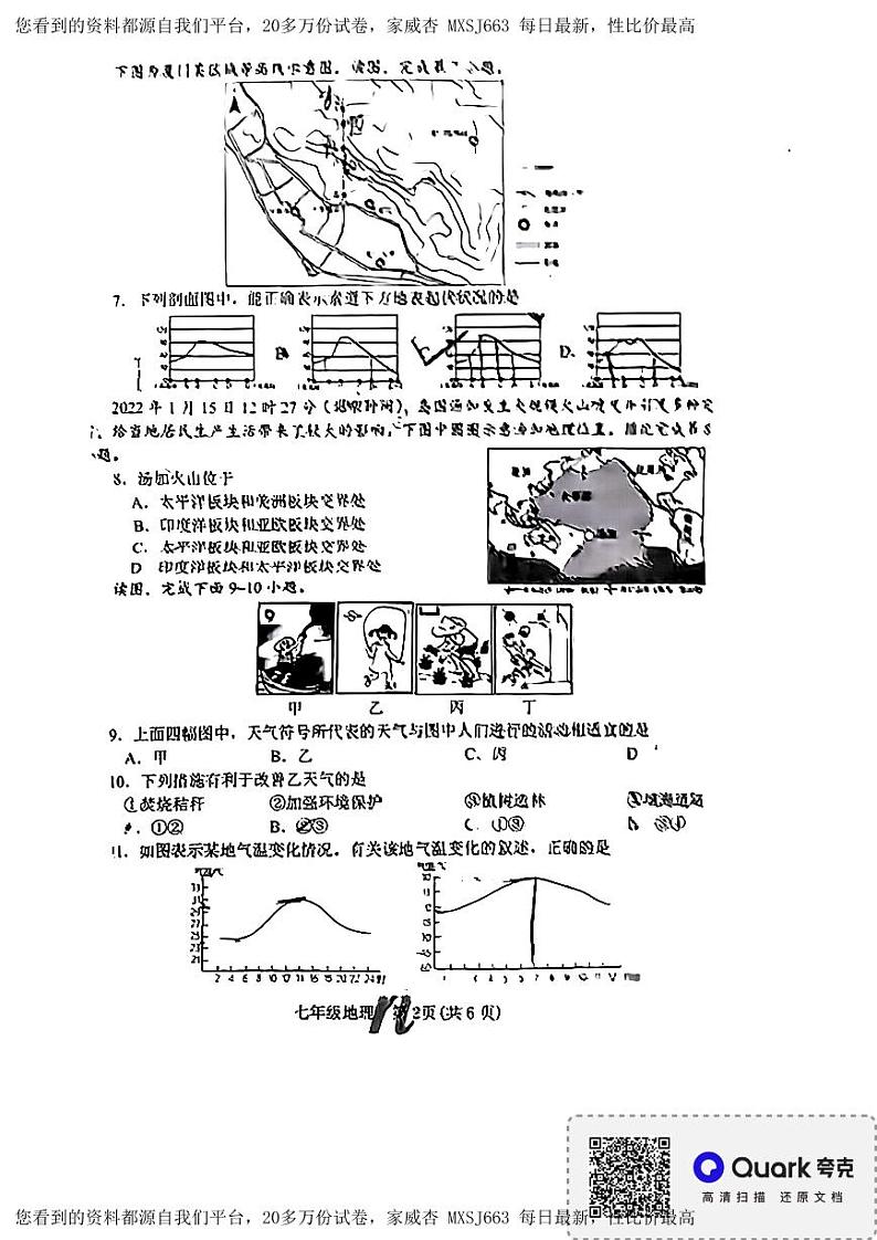 河南省南阳市南召县2023-2024学年七年级下学期开学考试地理试题02