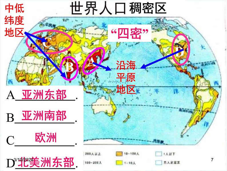 湘教版地理七年级上册 第三章第一节《世界的人口》知识梳理型课件1第7页