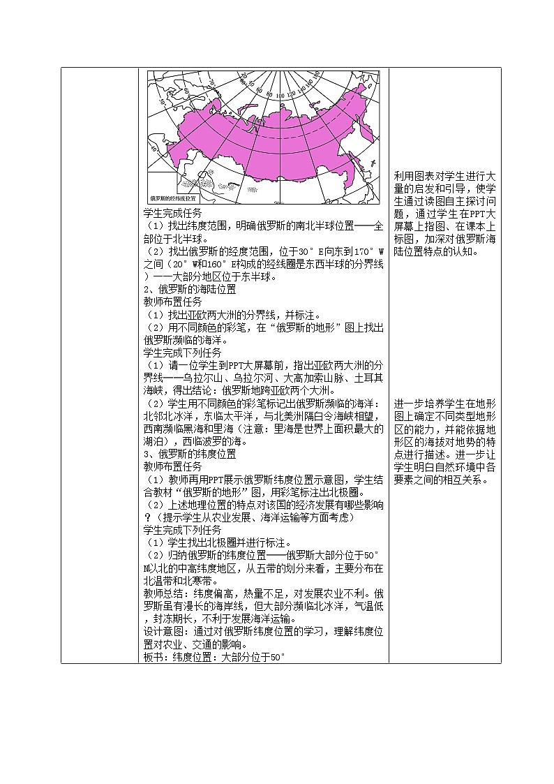 湘教版地理七年级下册 8.3俄罗斯 教案2第2页