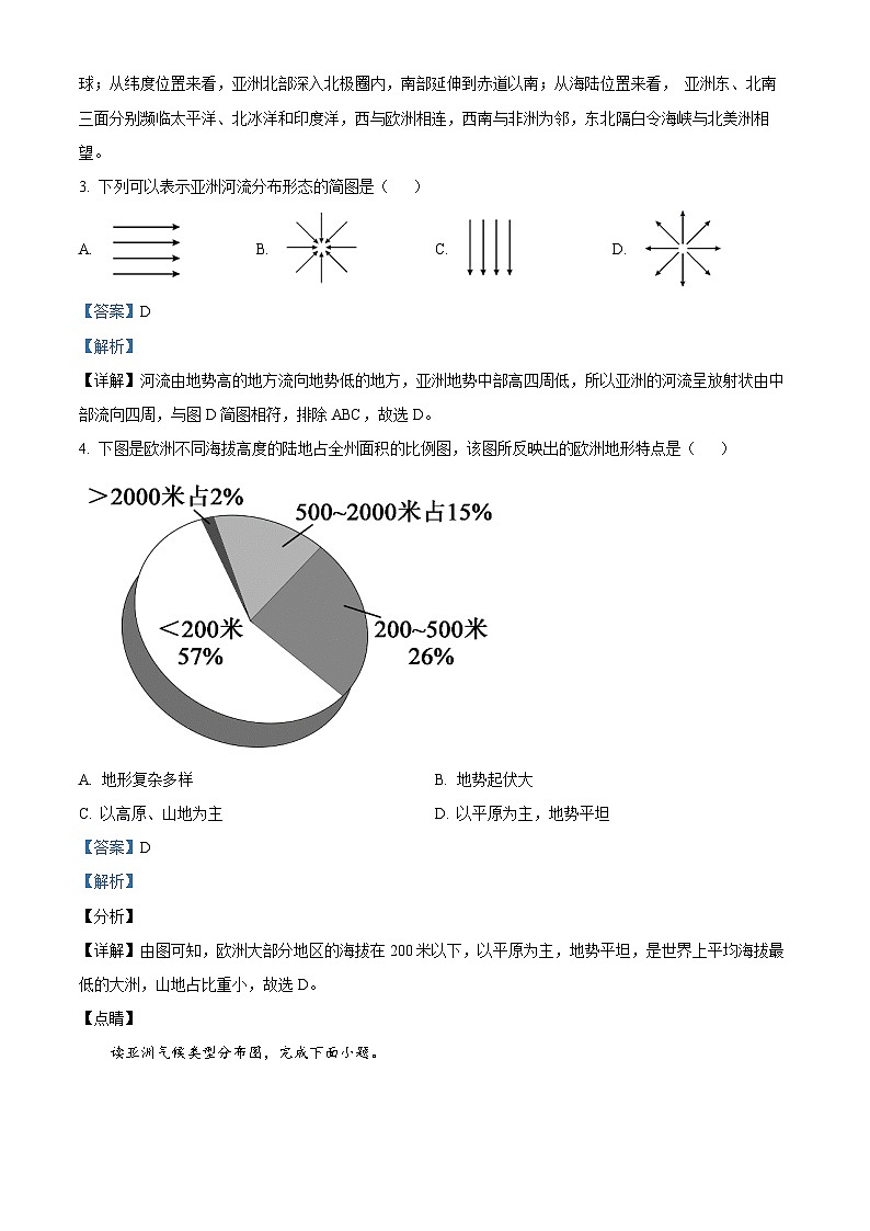 精品解析：山东省聊城市莘县春笋学校2023-2024学年七年级下学期3月月考地理试题（解析版）第2页
