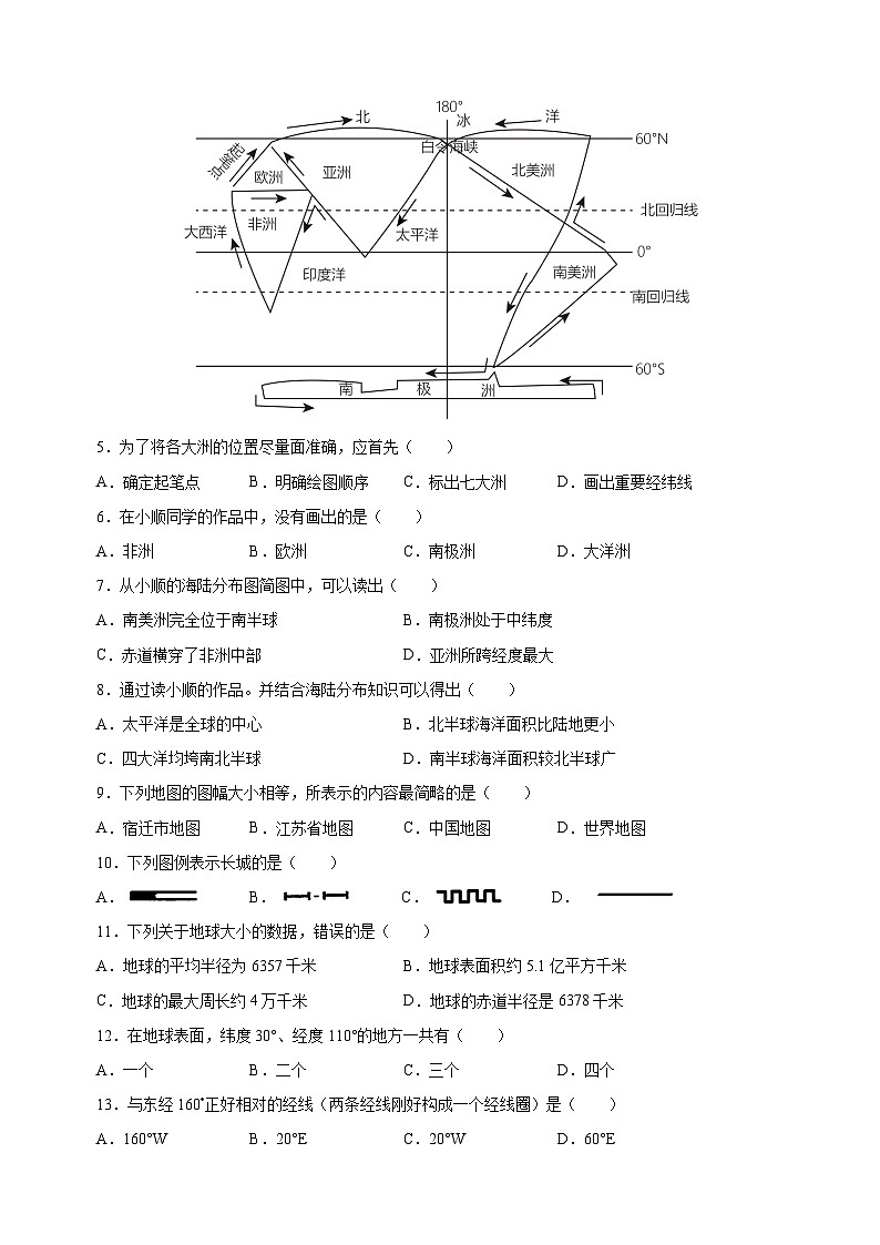 宿迁市泗阳县2022-2023学年七年级上学期期末地理试卷（含答案解析）第2页