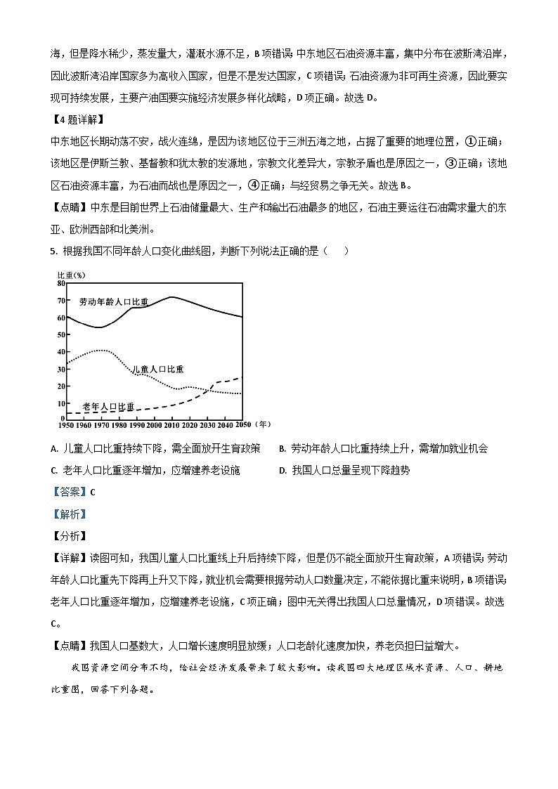 湖北省荆门市2021年中考地理真题（八年级）（含解析）03