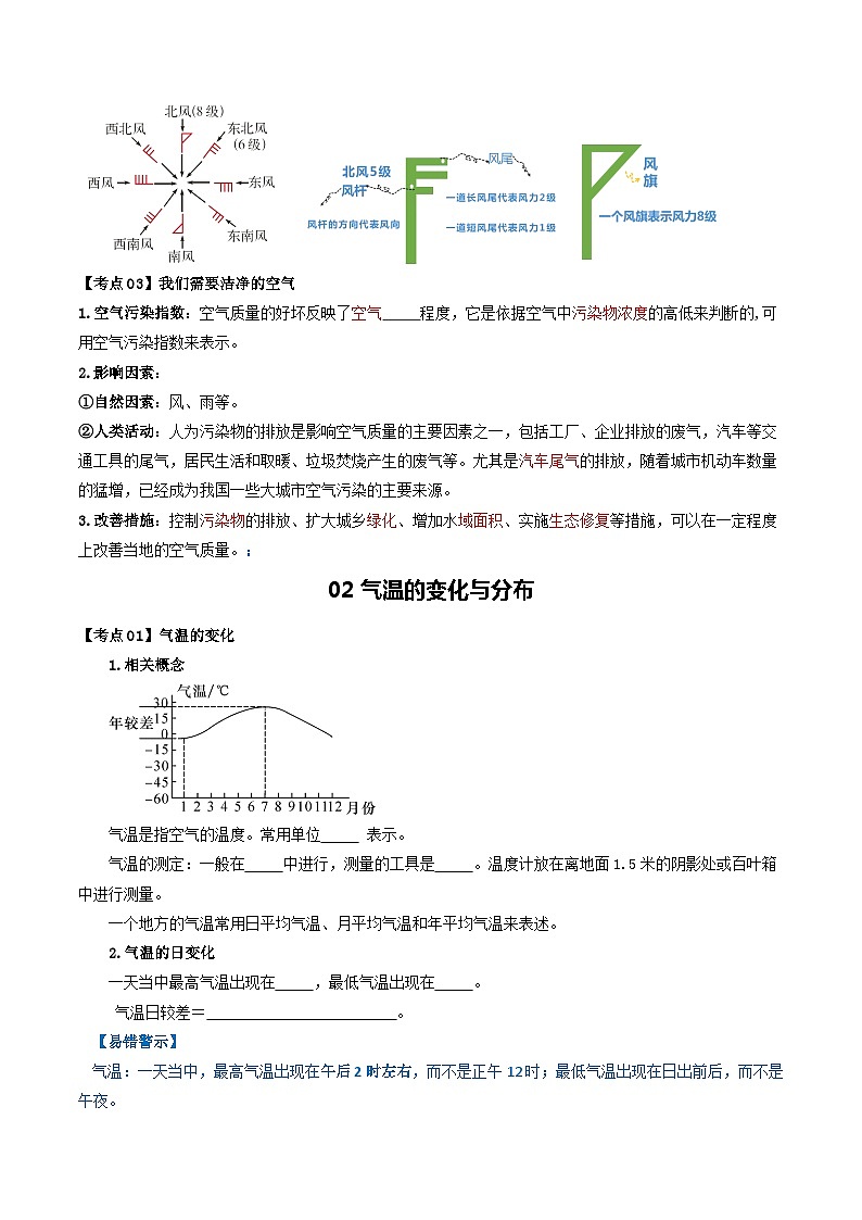 【2024年会考】初中地理一轮复习 专题05 天气与气候-知识清单（学生版）第3页