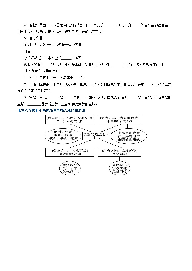 【2024年会考】初中地理一轮复习 专题10 中东和欧洲西部-知识清单（学生版）第3页