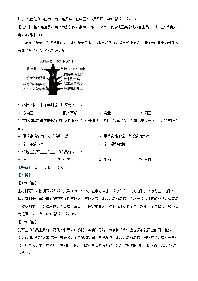 湖北省麻城市第五初级中学2023-2024学年八年级下学期3月月考地理试题（解析版）第2页