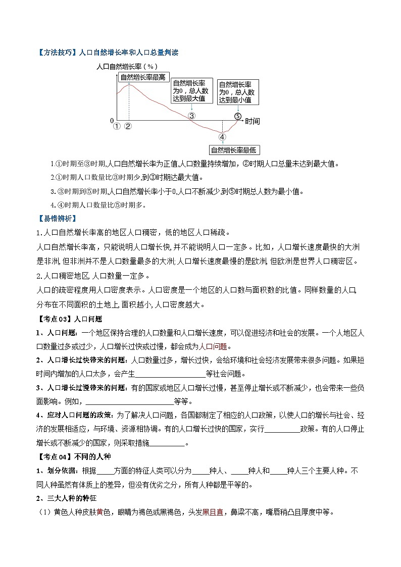 专题06 居民与聚落&发展与合作（背记帮）-备战2024年中考地理一轮复习考点帮（全国通用）（挖空版）第3页