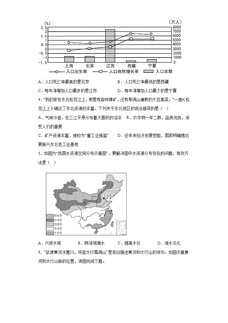 四川省绵阳市安州区2023-2024学年八年级上学期期末 地理试题（含解析）02
