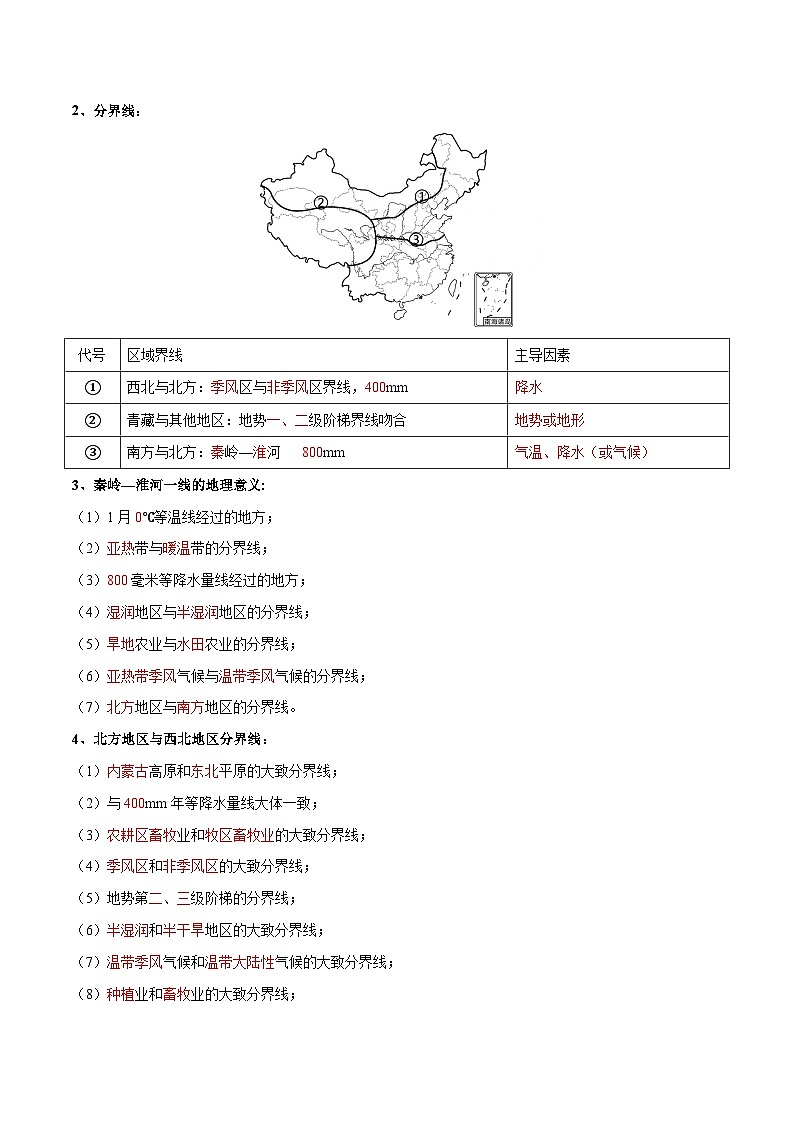 中考地理一轮复习速记手册与变式演练专题24 中国四大地理分区（含解析）第3页