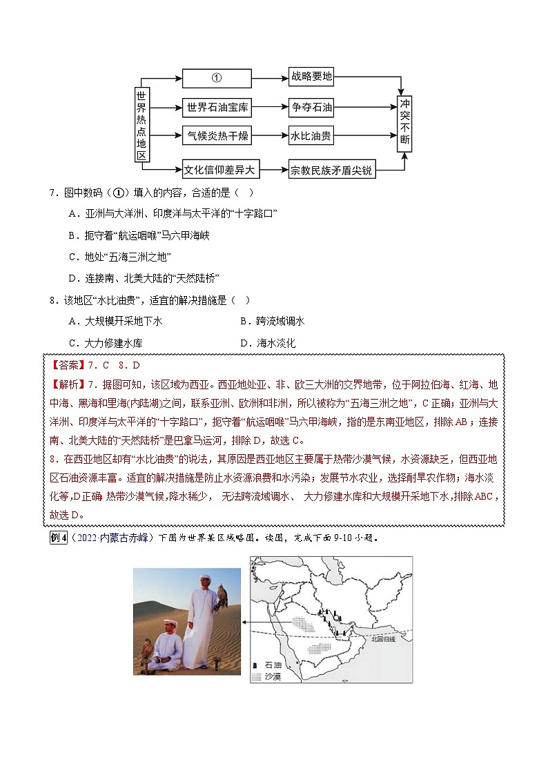 中考地理一轮复习真题探究与变式训练专题09 东半球其他的地区和国家（含解析）第3页