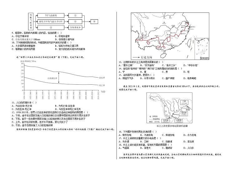 中考地理（湖南省卷）-2024年中考第一次模拟考试02