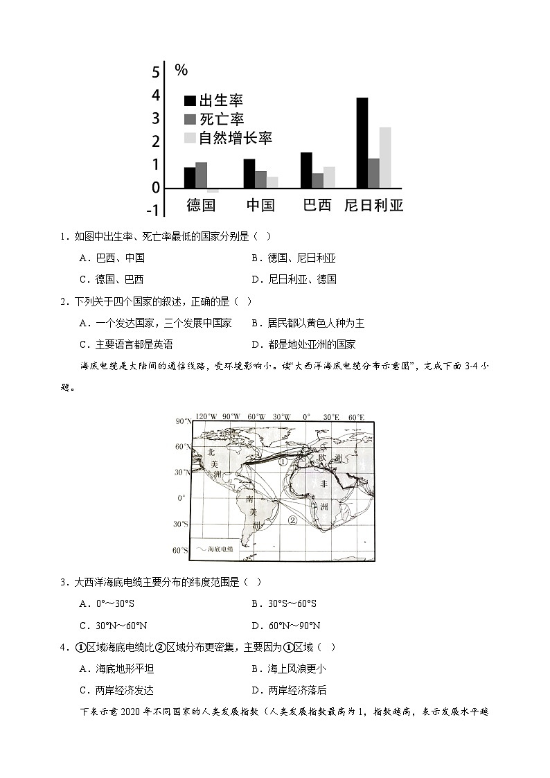 专题08 世界地理之国际篇 备战中考地理考试易错题精选试题（含解析）03
