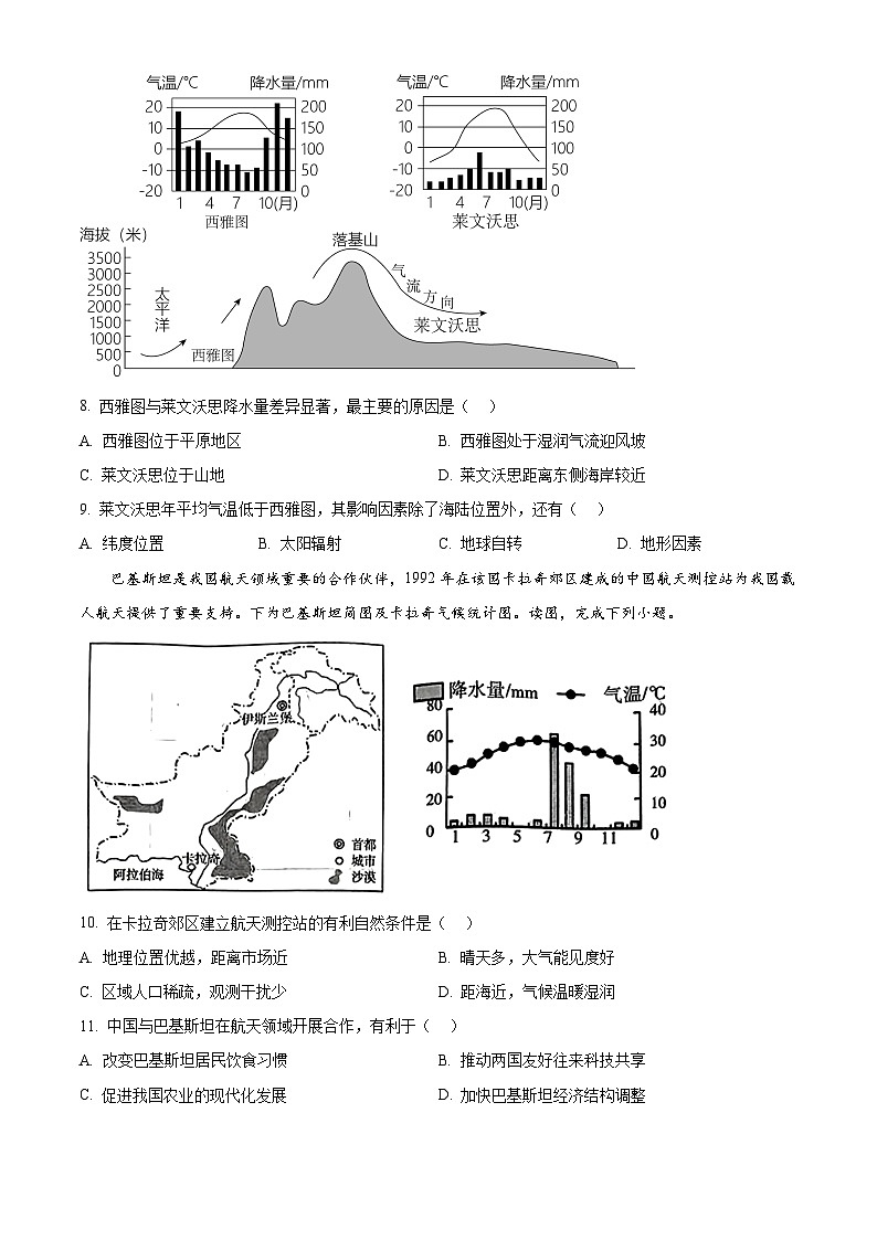 2024年河南省许昌市中考一模地理试卷（原卷版+解析版）03