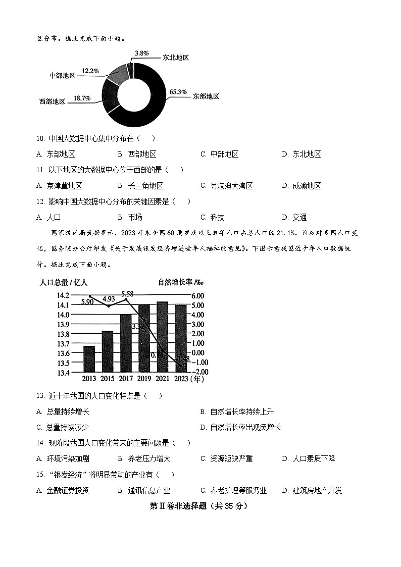 2024年山西省中考一模考试地理试题 （原卷版+解析版）03