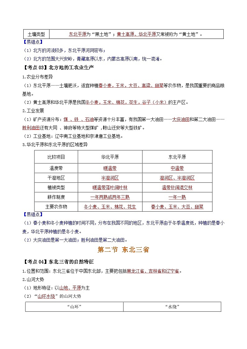 【期中讲练测】八年级下册地理-（知识清单）03