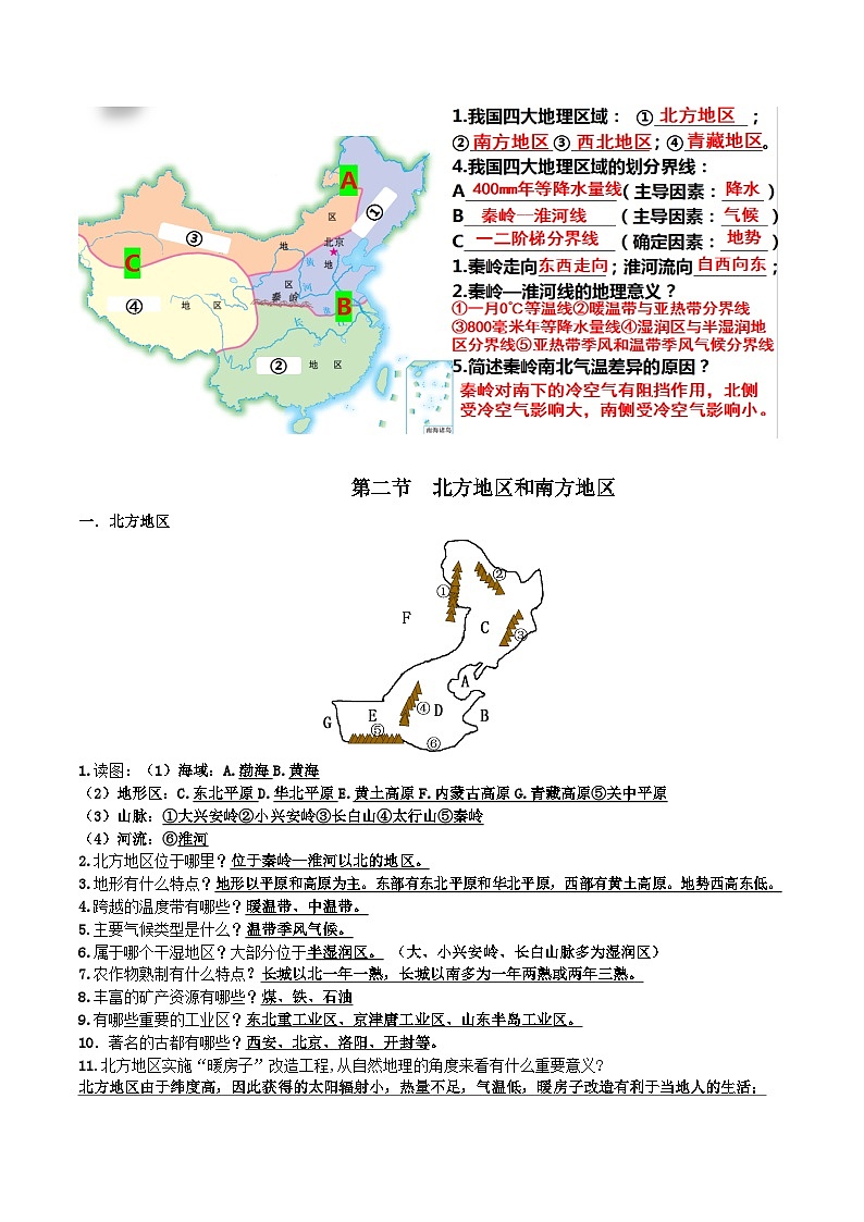 【期中讲练测】湘教版八年级下册地理-（考点清单）02