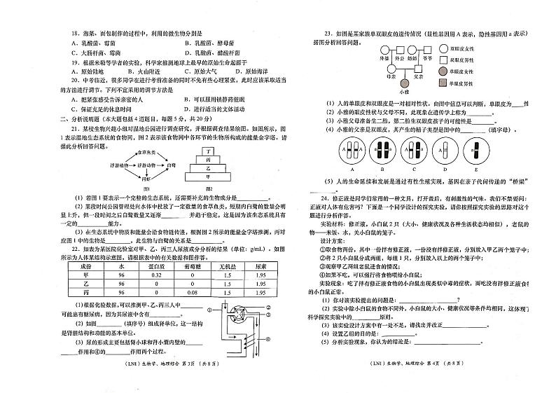 甘肃省康县阳坝镇初级中学2023-2024学年九年级下学期模拟生物、地理试卷第2页