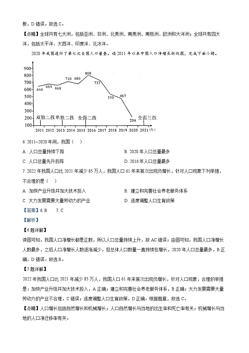 2024年山东省枣庄市滕州市初中学业水平考试一模地理试卷（原卷版+解析版）03