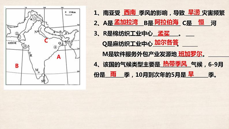 2023-2024学年人教版初中地理七年级下册期末复习课件第4页