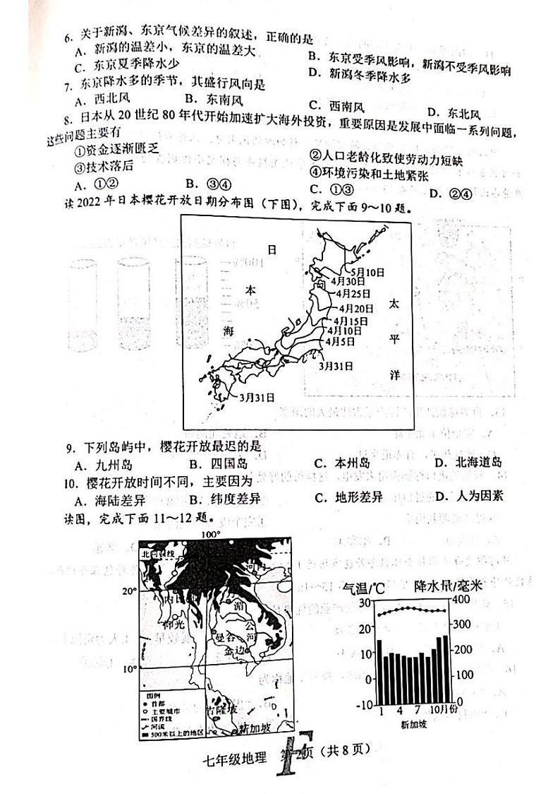 河南省南阳市方城县2023-2024学年七年级下学期期中地理试题02