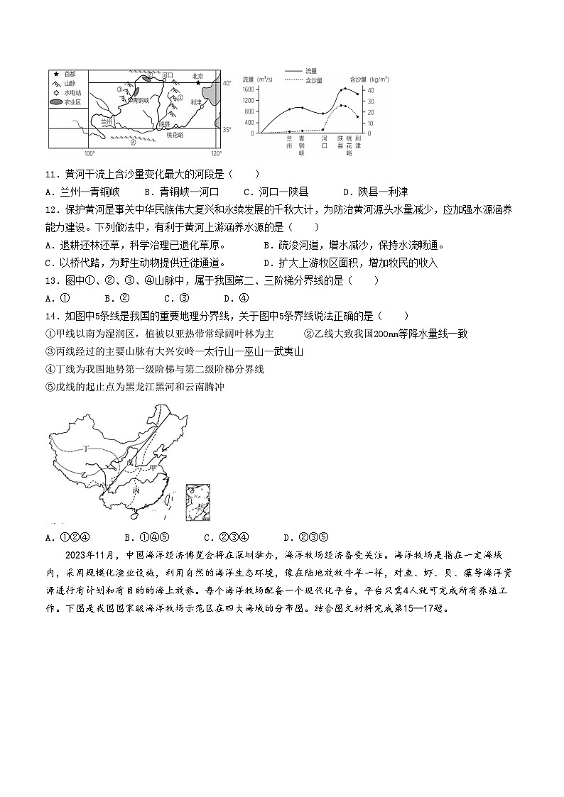 2024年广东省中山市中山一中教育集团中考一模地理试题+03