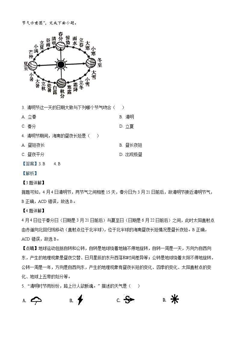 2024年海南省琼山区中考备考模拟测试地理试题（解析版）第2页