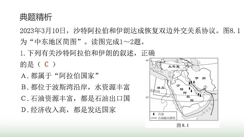 中考地理复习专题八东半球其他的地区和国家课件06