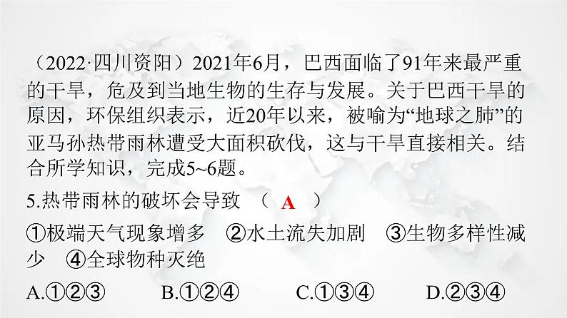 人教版七年级地理下册第九章第二节巴西练习课件07