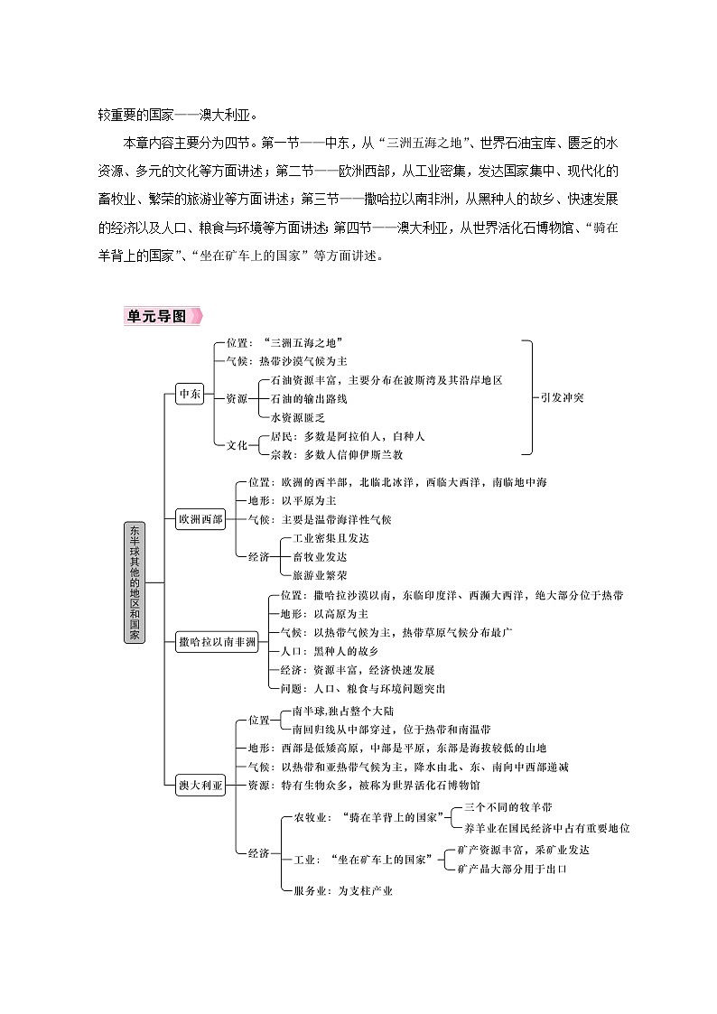 人教版七年级地理下册第八单元 《东半球其他的地区和国家》同步教学设计02