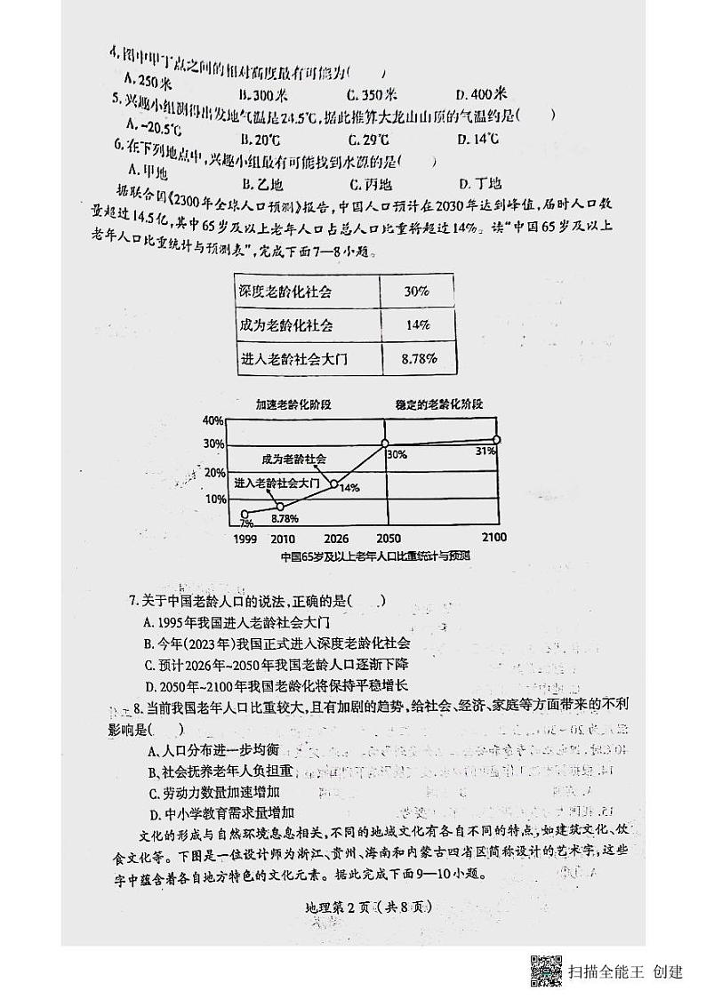 河南省洛阳市西工区2023-2024学年八年级下学期期中考试地理试卷+第2页
